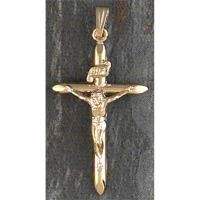 Necklace Medium Crucifix Gold Plated Bar Cross 18 Inch