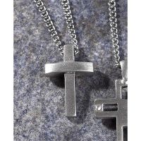 Necklace Medium Pewter Bowed Cross, Deluxe Box