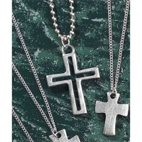 Necklace Pewter Box Cross 24 Inch Chain Deluxe Box