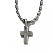 Necklace Pewter Cross 21 Inch Chain Deluxe Box