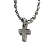 Necklace Pewter Cross 21 Inch Chain Deluxe Box
