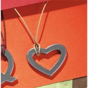 2pk -Necklace Pewter Cutout Fish 18 Inch Brown (Pack of 2)