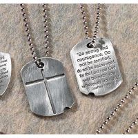 Necklace Pewter Dog tag/Cross Bookmark 21 Inch Pack of 2