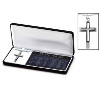 Necklace Pewter Double box Cross, 20 Inch Necklace Pewter Double box Cross, 20 Inch