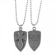 2pk -Necklace Pewter Long Rectangle/Cross 21 Inch Chain (Pack of 2) 2pk -Necklace Pewter Long Rectangle/Cross 21 Inch Chain (Pack of 2)