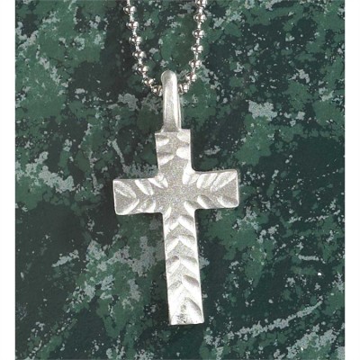 Necklace Pewter Medium Box Cross /bale 24 Inch Chain - 714611164524 - 37-9416