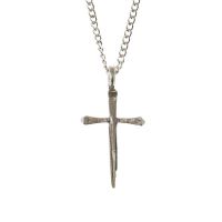 Necklace Pewter Nail Cross 24 Inch Chain w/Box