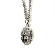 Necklace Pewter Saint Christopher 18 Inch Chain