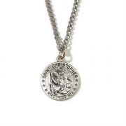 Necklace Pewter Saint Christopher 18 Inch Chain