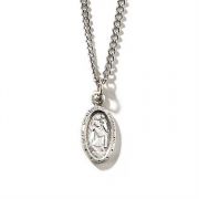 Necklace Pewter Saint Christopher Pendant /18 Inch Chain