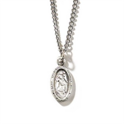 Necklace Pewter Saint Christopher Pendant /18 Inch Chain - 714611102939 - 32-5451