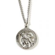 Necklace Pewter Saint Christopher w/24 Inch Chain