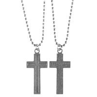Necklace Pewter /shield/Cross 1 Corinthians 16:13 w/Chain (Pack of 2)