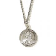 Necklace Pewter St Christopher 24 Inch Chain