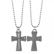 2pk -Necklace Pewter/Wide Double Cross Philippians 4:13 w/Chain (Pack of 2) 2pk -Necklace Pewter/Wide Double Cross Philippians 4:13 w/Chain (Pack of 2)