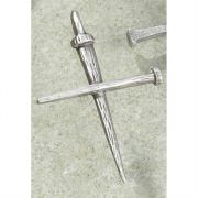 Necklace satin Pewter Nail Cross 18 Inch Deluxe Gift Box