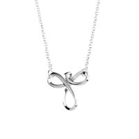 Necklace Silver Plated 13/16 Inch Mobius Angel 18" Chain