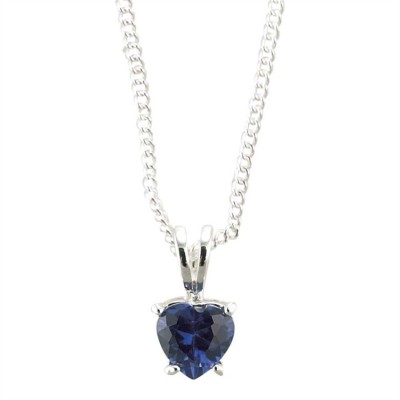 Necklace Silver Plated 6mm Sapphire CZ Heart 18 Inch Chain (Pack of 2) - 714611182108 - 73-4709P Necklace Silver Plated 6mm Sapphire CZ Heart 18 Inch Chain (Pack of 2) - 714611182108 - 73-4709P