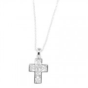 2pk -Necklace Silver Plated 9/16" Box Cross 18" Chain (Pack of 2) 2pk -Necklace Silver Plated 9/16" Box Cross 18" Chain (Pack of 2)