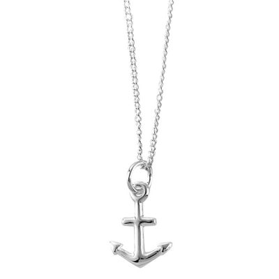 Necklace Silver Plated Anchor Cross 18 Inch Chain - 603799222242 - 73-5802P