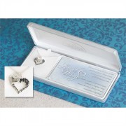 Necklace Silver Plated Angel Feather Heart 18 Inch Chain