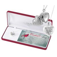 Necklace Silver Plated Cardinal Heart Locket 18 Inch Chain