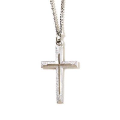 Necklace Silver Plated Cross Overlay 20 Inch - 714611136453 - 36-3113P