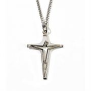 Necklace Silver Plated Cutout Corpus Crucifix 24 inch Chain