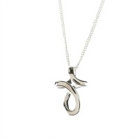 Necklace Silver Plated Eternity Mobius Cross 18 Inch Chain