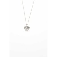 Necklace Silver Plated Filigree Heart/Cross 18 Inch