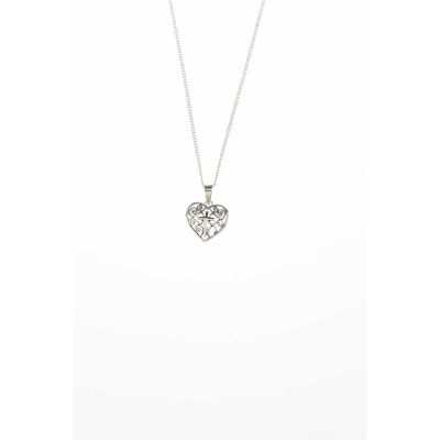 Necklace Silver Plated Filigree Heart/Cross 18 Inch - 714611177692 - 73-3026P