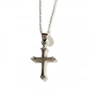 Necklace Silver Plated Fleuree Cross, 18 Inch Chain