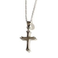 Necklace Silver Plated Fleuree Cross, 18 Inch Chain