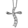 Necklace Silver Plated Journey Cross/Stones 18 Inch Chain Necklace Silver Plated Journey Cross/Stones 18 Inch Chain