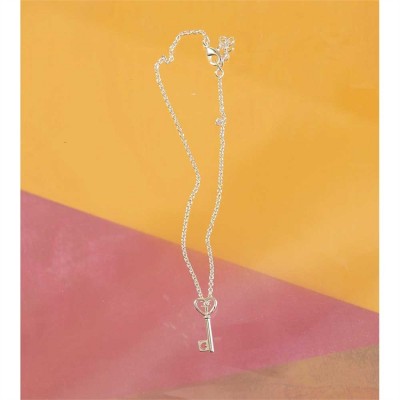 Necklace Silver Plated Key 9 Inch +1 Inch Chain Pack of 2 - 714611170174 - 35-4607