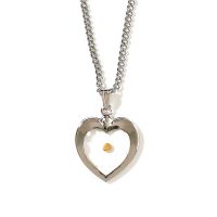 Necklace Silver Plated Large Heart/Mustard Seed 18 Inch Chain