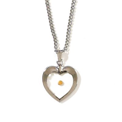 Necklace Silver Plated Large Heart/Mustard Seed 18 Inch Chain - 714611137252 - 38-8316P