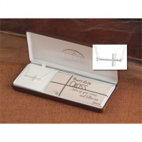 Necklace Silver Plated Matthew 16:24 Cross 18 Inch Chain