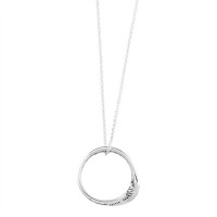 2pk -Necklace Silver Plated Matthew 7:7 Mobius Ring 18 Inch (Pack of 2)