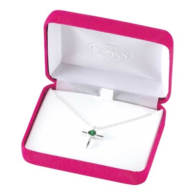 Necklace Silver Plated May. Birthday Cross 18 Inch Chain - 603799208499 - 73-7630P
