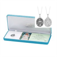 Necklace Silver Plated Miraculous Oval Medal 18" Chain Necklace Silver Plated Miraculous Oval Medal 18" Chain