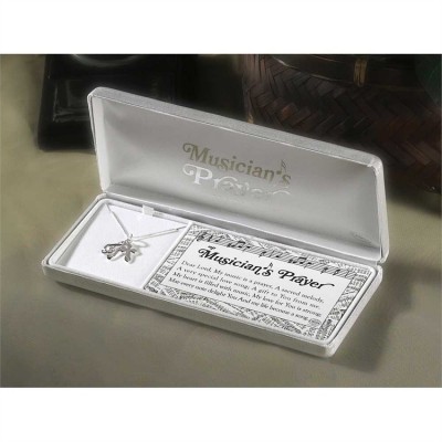 Necklace Silver Plated Musician s Prayer 18 Inch Chain - 714611138341 - 73-2374P