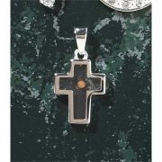 Necklace Silver Plated Mustard Seed Cross /18 Inch Chain