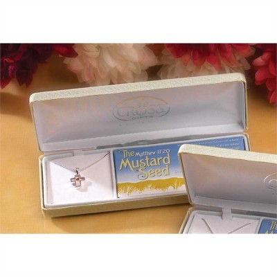 Necklace Silver Plated Mustard Seed Cross 18 Inch Chain - 714611138631 - 73-2512P