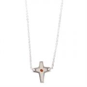 Necklace Silver Plated Mustard Seed Cross w/18 Inch Chain