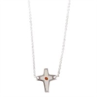 Necklace Silver Plated Mustard Seed Cross w/18 Inch Chain