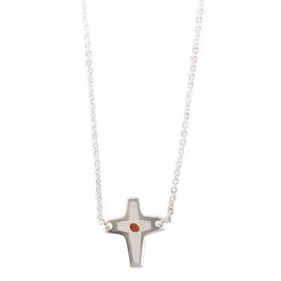 Necklace Silver Plated Mustard Seed Cross w/18 Inch Chain - 603799222273 - 73-5805P