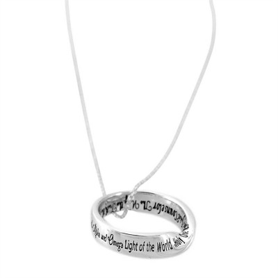 Necklace Silver Plated Names/Jesus Mobius 18 Inch Chain (Pack of 2) - 603799209632 - 35-4961