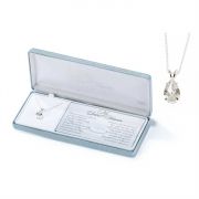 Necklace Silver Plated No Tears In Heaven Cubic Zirconia 18 Inch