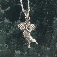 Necklace Silver Plated Raphael Angel 18 Inch Chain Gift Box